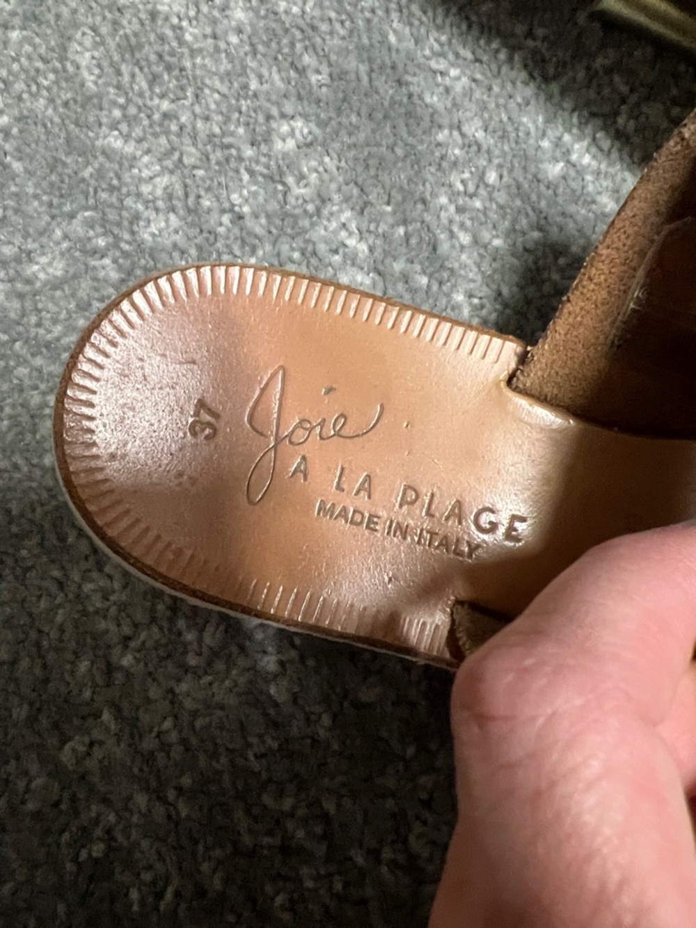 Joie Gold Leather Slide Thong Sandals - Women - Picture 2 of 3